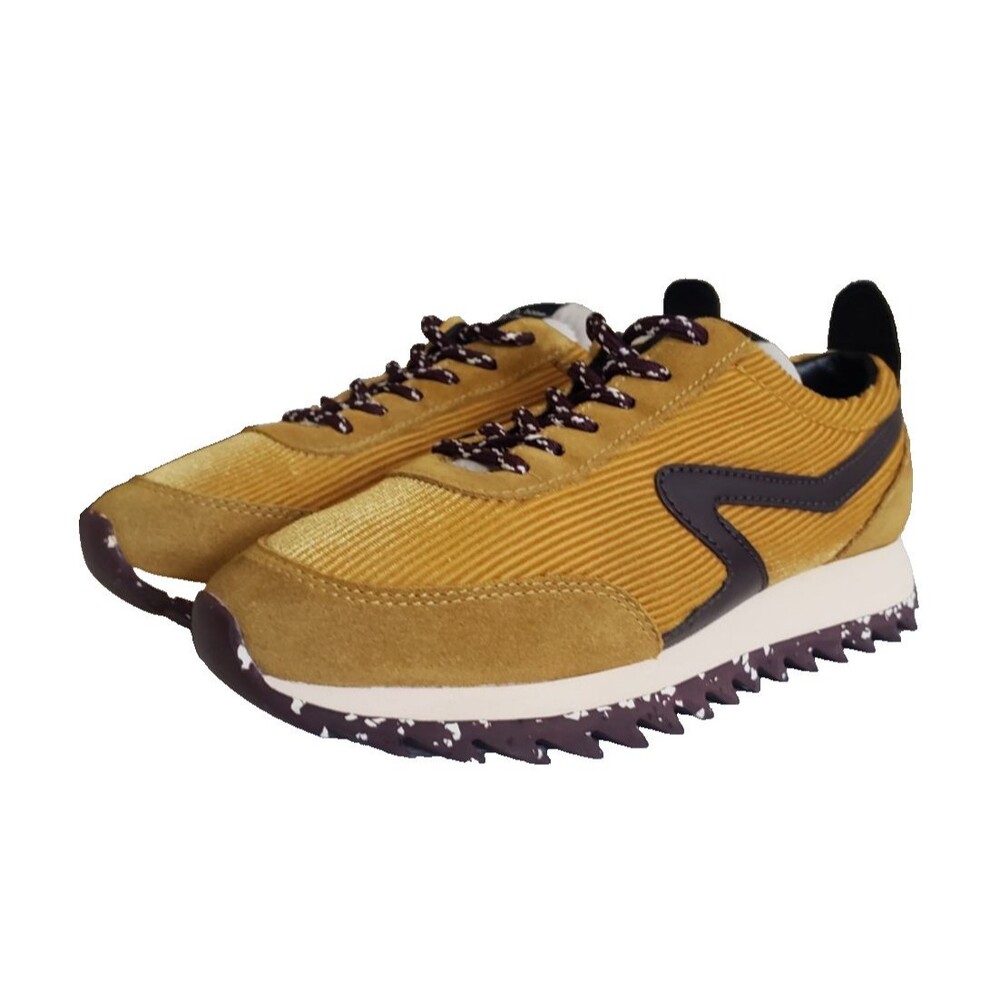Rag & Bone Women's Corduroy Retro Runner Sneakers Size 7 EU 37 Gold Brown